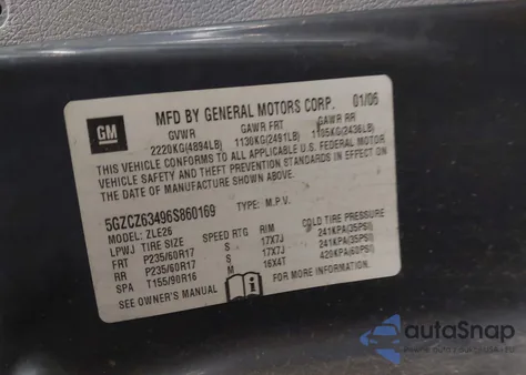 2006 Saturn Vue V6 z USA, uszkodzony, nr VIN 5GZCZ63496S860169